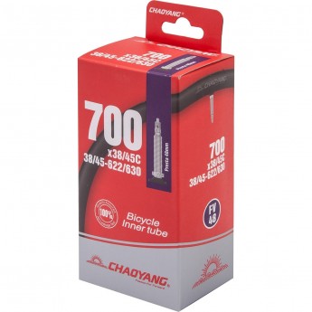 Велокамера STELS/CHAO YANG 700x38/45C с вентилем Presta 48 мм в инд. упаковке
